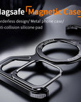Magnetic Metal Snap-on Phone Case For Iphone 13 14 15 16 Pro Max Z Shape