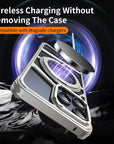 Metal Magnetic Stand Phone Case For Iphone 14 15 16 Pro Max