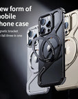 Magnetic Metal Snap-on Phone Case For Iphone 13 14 15 16 Pro Max Z Shape