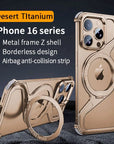 Magnetic Metal Snap-on Phone Case For Iphone 13 14 15 16 Pro Max Z Shape