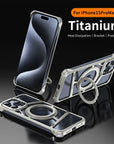 Metal Magnetic Stand Phone Case For Iphone 14 15 16 Pro Max