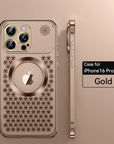 Metal Heat Dissipation Phone Case For iPhone 13 12 14 15 16 Pro Max