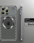 Metal Heat Dissipation Phone Case For iPhone 13 12 14 15 16 Pro Max