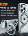 Magnetic Metal Snap-on Phone Case For Iphone 13 14 15 16 Pro Max Z Shape