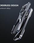 Metall Randlose Telefon Fall Für iPhone 13 14 15 16 Pro Max Aluminium