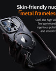 Magnetic Metal Snap-on Phone Case For Iphone 13 14 15 16 Pro Max Z Shape