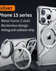 Magnetic Metal Snap-on Phone Case For Iphone 13 14 15 16 Pro Max Z Shape