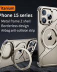 Magnetic Metal Snap-on Phone Case For Iphone 13 14 15 16 Pro Max Z Shape