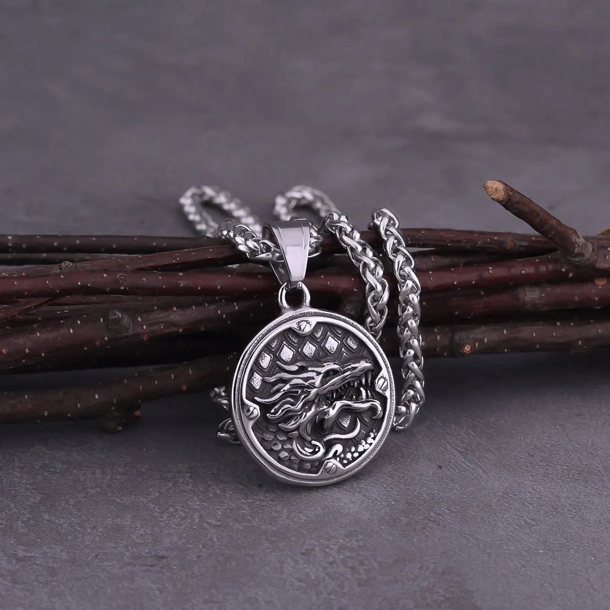 Vikings Vintage Dragon Head Pendant Gothic