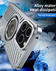 Metal Heat Dissipation Magnetic Phone Case For IPhone 13 12 14 15 16 Pro Max